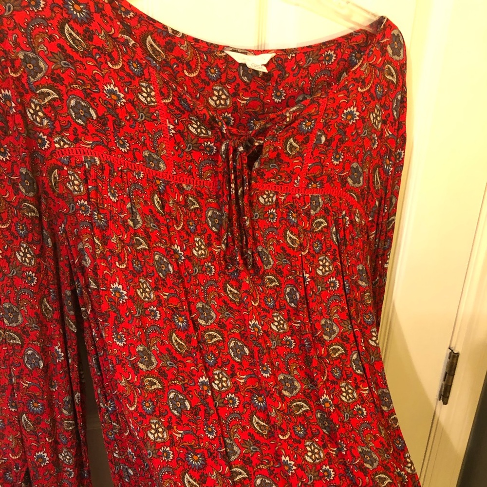 Caslon red floral blouse